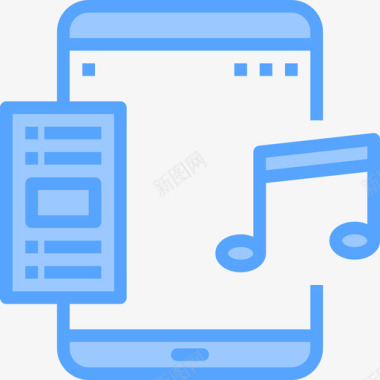 音乐和多媒体平板应用程序5蓝色图标图标
