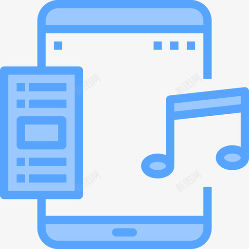 音乐和多媒体平板应用程序5蓝色图标svg_新图网 https://ixintu.com 多媒体 平板 应用程序 蓝色 音乐