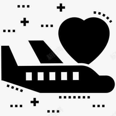 飞机航空旅行航空运输字形图标包图标