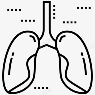 肺身体部位人体生物学图标图标