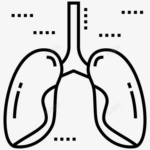 肺身体部位人体生物学图标svg_新图网 https://ixintu.com 人体器官 人体生物学 医用大麻线图标 呼吸器官 器官 细胞 肺 身体部位