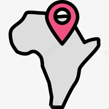 非洲导航21线性颜色图标图标