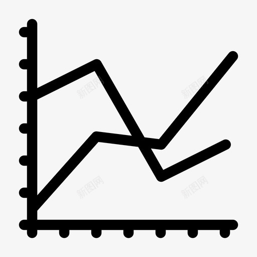 折线图随时间变化图表图标svg_新图网 https://ixintu.com 图表 折线图 显示数据 比较 随时间变化