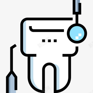 牙科护理牙医26线性颜色图标图标