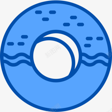 甜甜圈咖啡53蓝色图标图标
