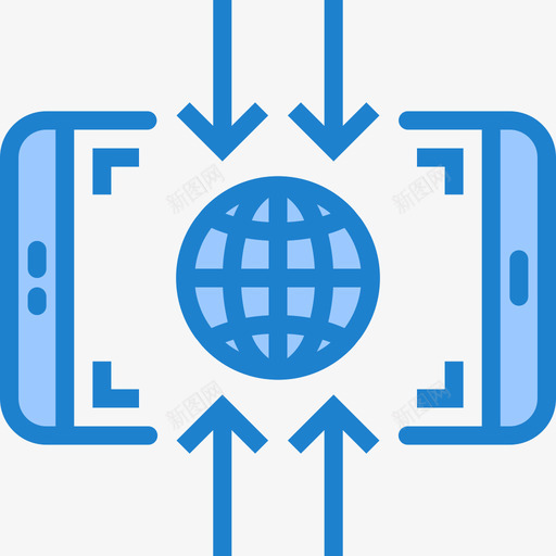 全球网格智能手机应用程序6蓝色图标svg_新图网 https://ixintu.com 全球网格 智能手机应用程序6 蓝色