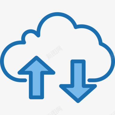 云网络和数据库23蓝色图标图标