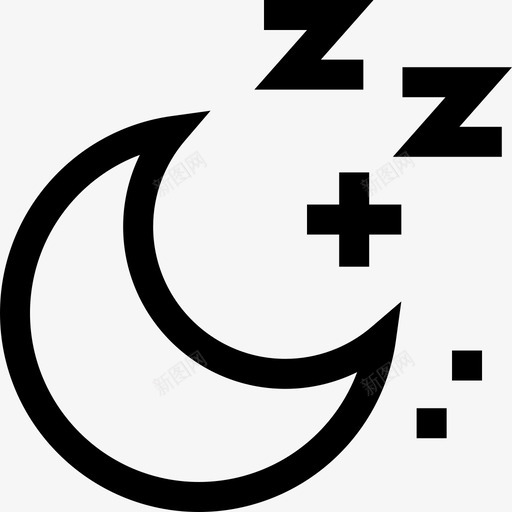 月亮该睡觉了12直线型图标svg_新图网 https://ixintu.com 月亮 直线型 该睡觉了12