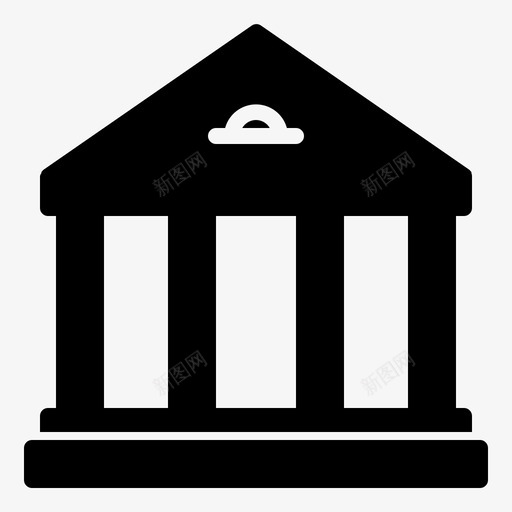 银行建筑城市图标svg_新图网 https://ixintu.com 城市 建筑 银行