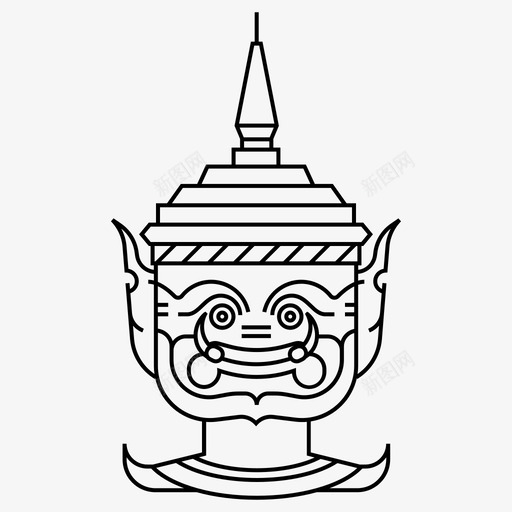 孔巨人泰国传统图标svg_新图网 https://ixintu.com 传统 孔巨人 泰国 泰国元素神奇的泰国 罗摩衍那