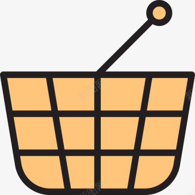 购物篮必需品营销线性颜色图标图标