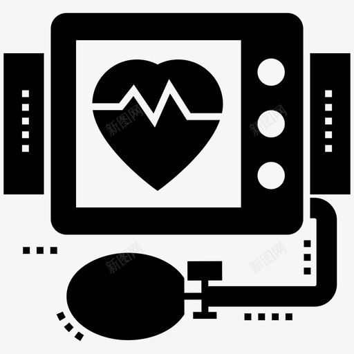 心电图机心血管机心率传感器图标svg_新图网 https://ixintu.com 心律 心率传感器 心电图机 心血管机 紧急救援字形图标包
