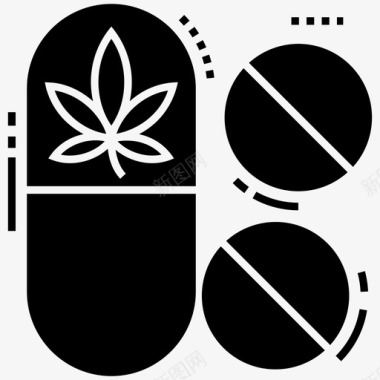 大麻丸草药医用大麻图标图标