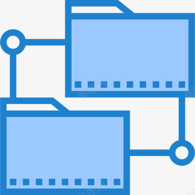 文件夹网络和数据库22蓝色图标图标