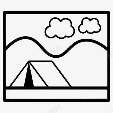 露营露营帐篷旅行图标图标