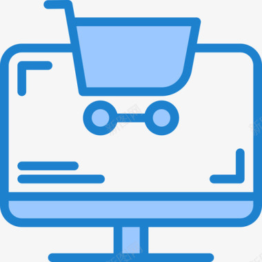 网上购物电子商务107蓝色图标图标