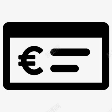 支票银行欧元图标图标
