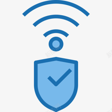 无线互联网安全42蓝色图标图标