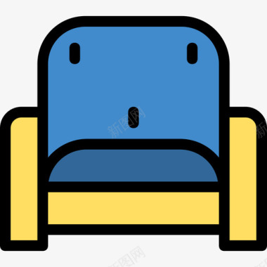 扶手椅家具和家居18线性颜色图标图标