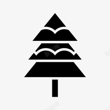 圣诞树庆祝松树图标图标