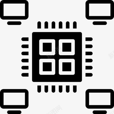 多处理概念多任务图标图标