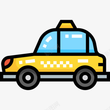 出租车公共交通线路颜色图标图标