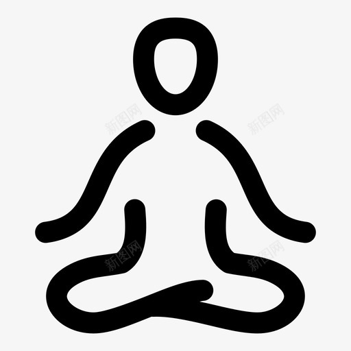 瑜伽锻炼健身图标svg_新图网 https://ixintu.com 健身 其他 坐 瑜伽 锻炼
