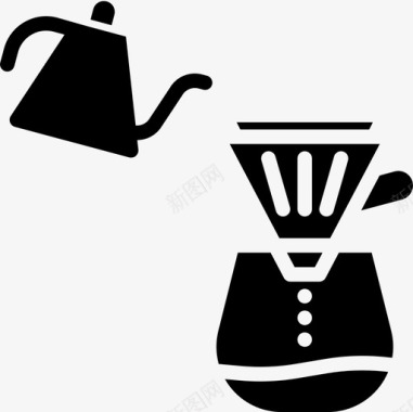 咖啡壶咖啡厅75装满图标图标