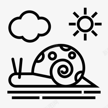 蜗牛昆虫贝壳图标图标