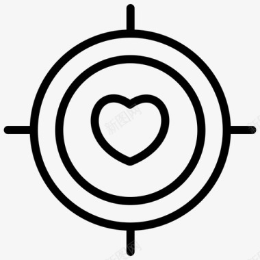 目标十字准星爱情图标图标