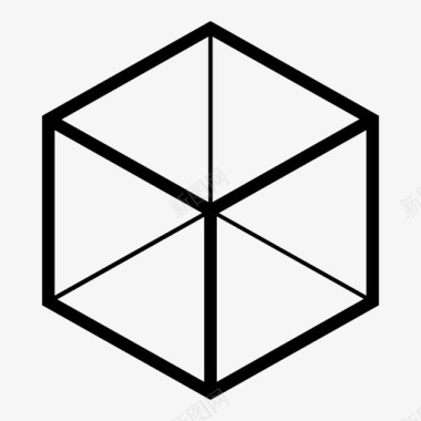 六边形三维立方体图标图标