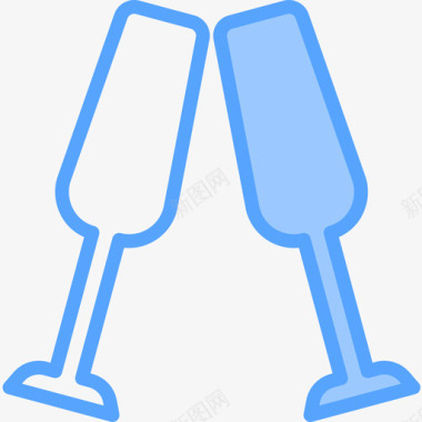 香槟饮料17蓝色图标图标