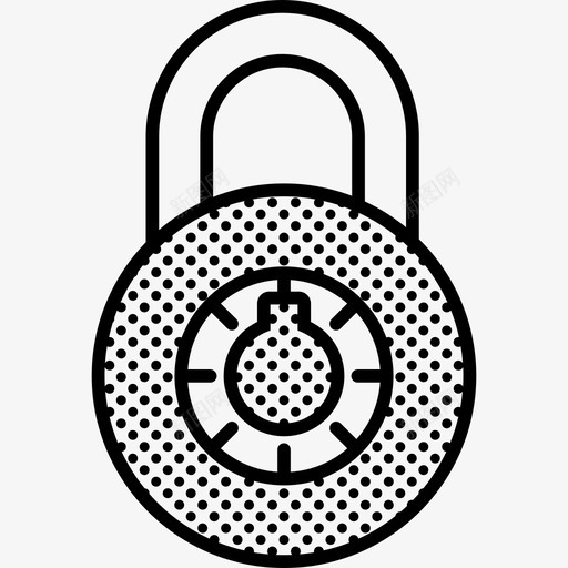 组合锁锁定挂锁图标svg_新图网 https://ixintu.com 安全 挂锁 组合锁 虚线挂锁 锁定