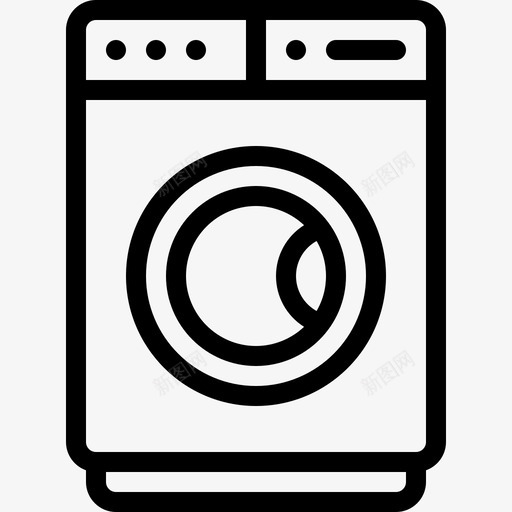 洗衣机智能家居14线性图标svg_新图网 https://ixintu.com 智能家居14 洗衣机 线性