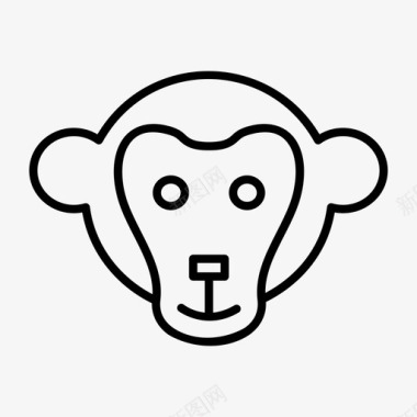 猴子脸动物丛林图标图标