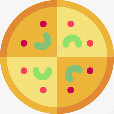 披萨生日派对平铺图标图标