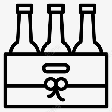 啤酒篮子礼物图标图标