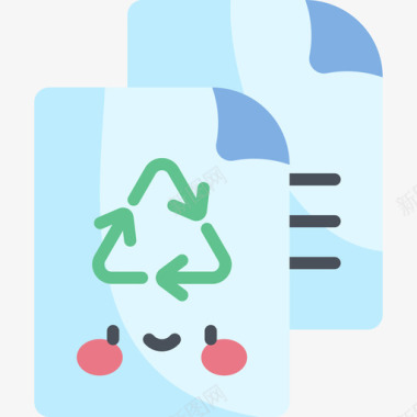纸张回收回收5扁平图标图标