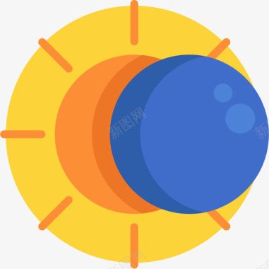 日食天气198平坦图标图标