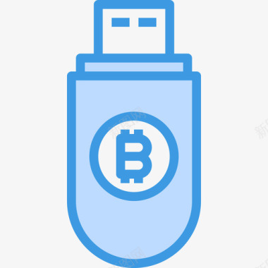 Usb加密货币和比特币5蓝色图标图标