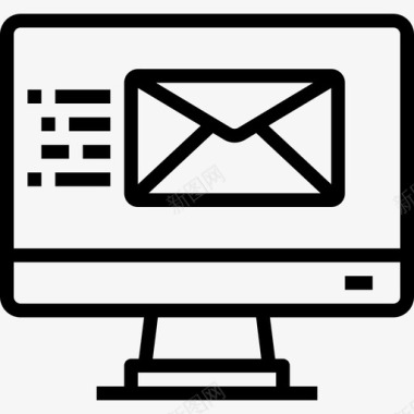 电子邮件营销企业管理30线性图标图标