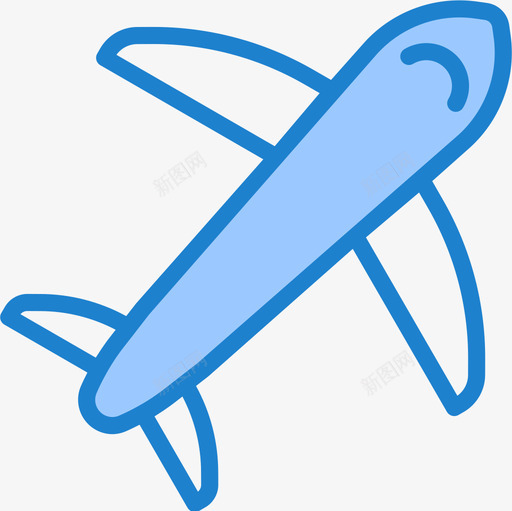 飞机旅行182蓝色图标svg_新图网 https://ixintu.com 旅行182 蓝色 飞机