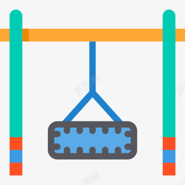 秋千游乐场8平坦图标图标