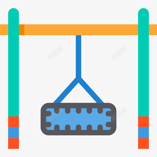 秋千游乐场8平坦图标svg_新图网 https://ixintu.com 平坦 游乐场 秋千
