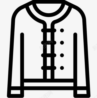 开襟羊毛衫秋季配件线性图标图标