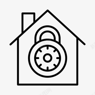 家庭安全组合锁锁图标图标