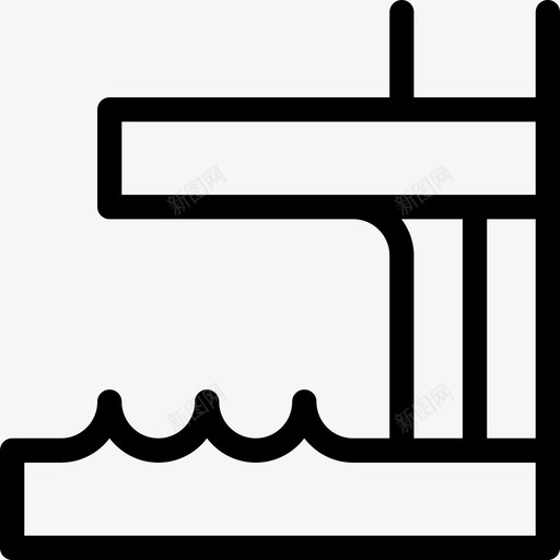 跳板游泳5直线图标svg_新图网 https://ixintu.com 游泳 直线 跳板