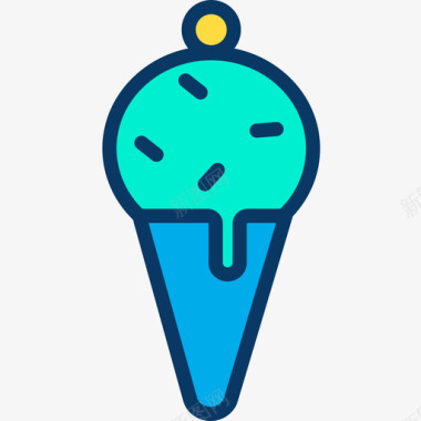 冰淇淋蛋卷旅行188线性颜色图标图标