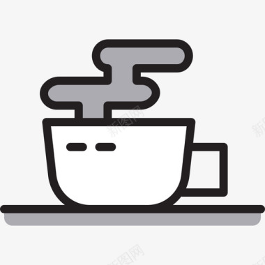 热饮料咖啡54线性颜色图标图标