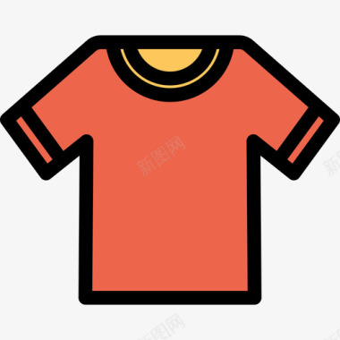 衬衫野营63直线颜色橙色图标图标